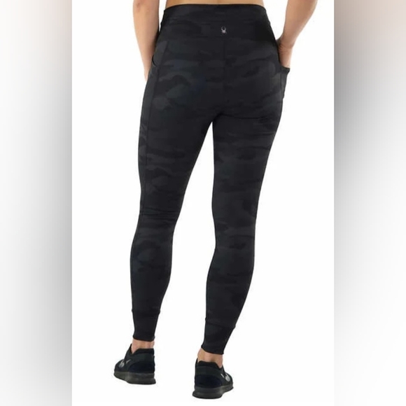 Spyder camo leggings with drawstring and side pockets size small - Picture 2 of 7